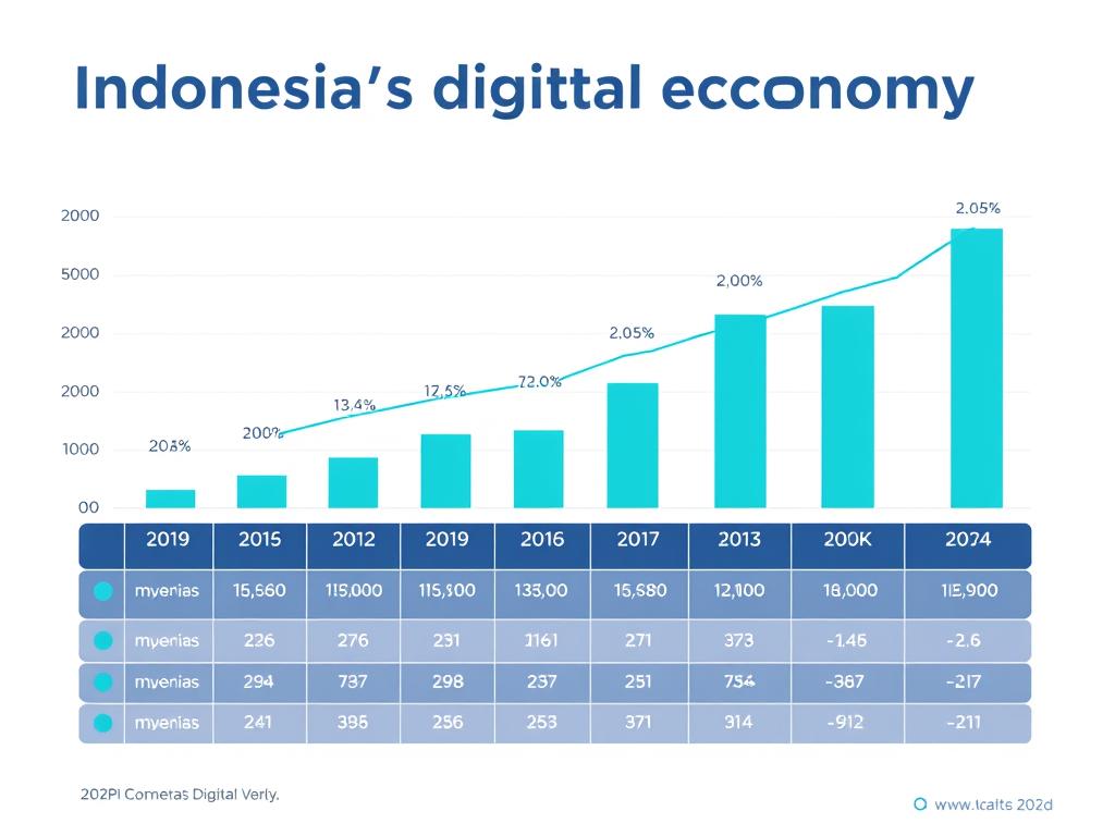 Grafik pertumbuhan ekonomi digital Indonesia 2019-2024 Grafik pertumbuhan ekonomi digital Indonesia 2019-2024