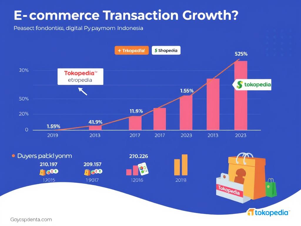 Grafik pertumbuhan transaksi e-commerce di Indonesia Grafik pertumbuhan transaksi e-commerce di Indonesia