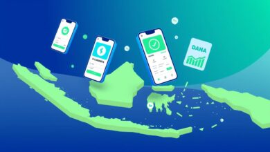 Ilustrasi ekonomi digital di Indonesia dengan berbagai aplikasi pembayaran digital