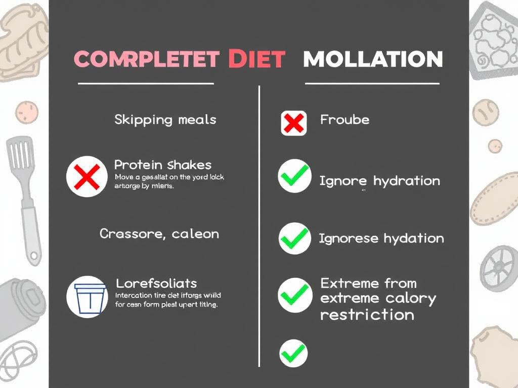 Ilustrasi kesalahan umum dalam diet untuk olahraga dan solusinya Ilustrasi kesalahan umum dalam diet untuk olahraga dan solusinya