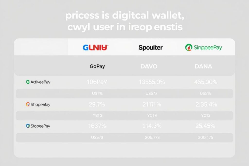 Perbandingan pengguna aktif dompet digital di Indonesia Perbandingan pengguna aktif dompet digital di Indonesia